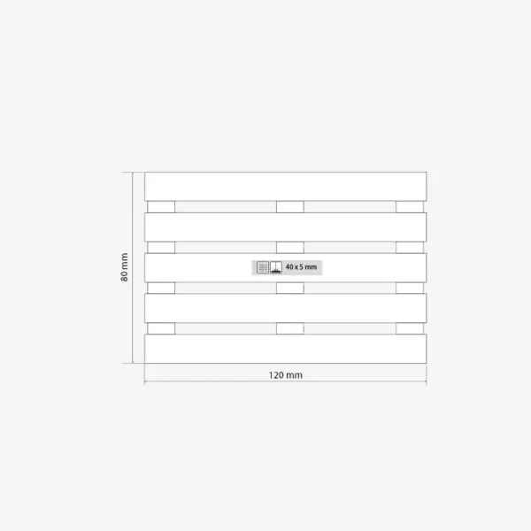 Podložak za šalicu Pallet - dimenzije