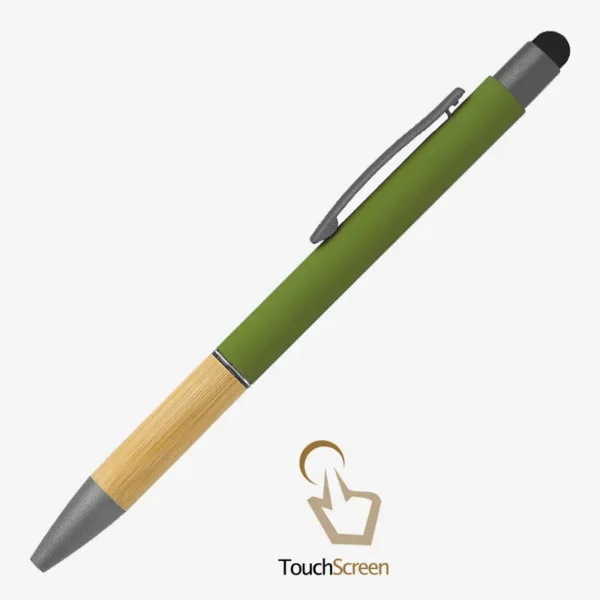 Olovka Titanium Touch Bamboo - maslinasto zelena