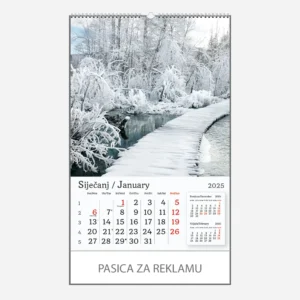 Zidni kalendar Hrvatska 2025 - siječanj