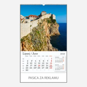 Zidni kalendar Hrvatska 2025 - lipanj