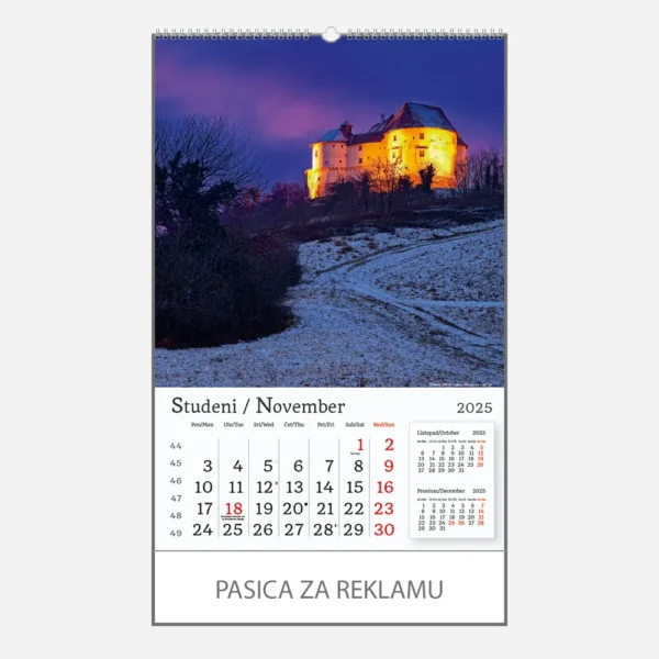 Zidni kalendar Hrvatska 2025 - studeni