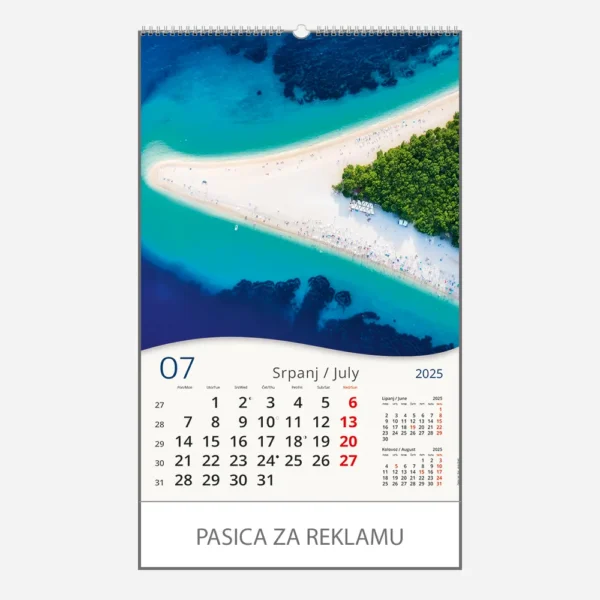 Zidni kalendar Jadran okom galeba 2025 - srpanj