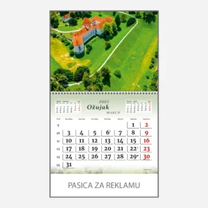 Zidni kalendar Krajolici Hrvatska 2025 - ožujak