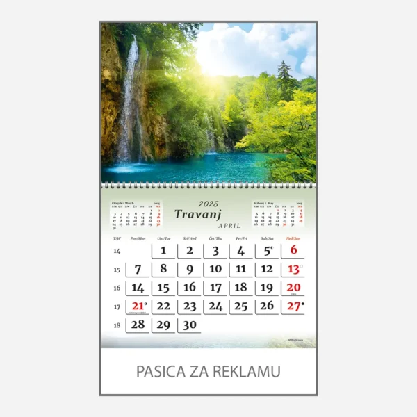 Zidni kalendar Krajolici Hrvatska 2025 - travanj