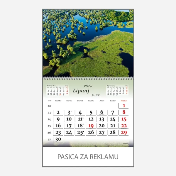 Zidni kalendar Krajolici Hrvatska 2025 - lipanj