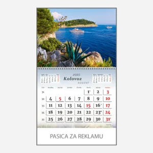 Zidni kalendar Krajolici Hrvatska 2025 - kolovoz