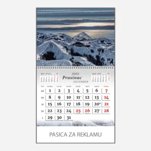 Zidni kalendar Krajolici Hrvatska 2025 - prosinac