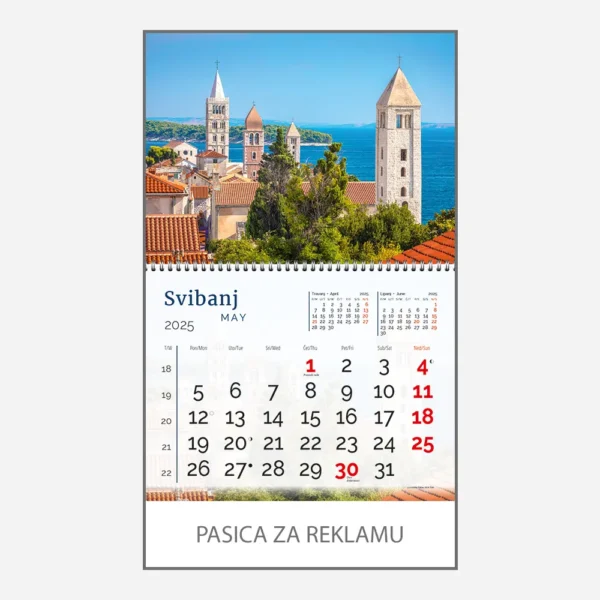 Zidni kalendar Obala i more 2025 - svibanj