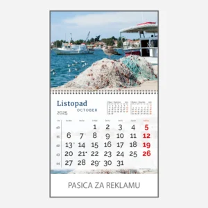 Zidni kalendar Obala i more 2025 - listopad