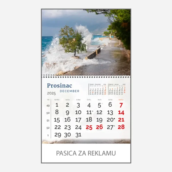 Zidni kalendar Obala i more 2025 - prosinac