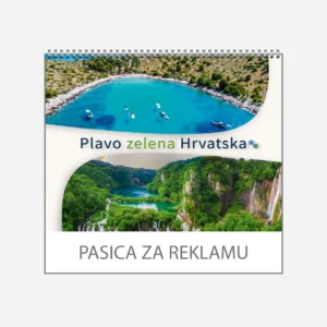 Zidni kalendar Plavo zelena Hrvatska 2025