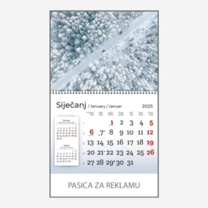 Zidni kalendar Priroda 2025 - siječanj