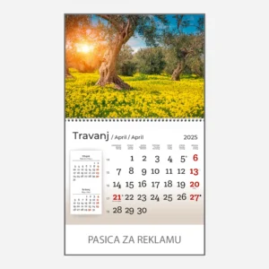 Zidni kalendar Priroda 2025 - travanj