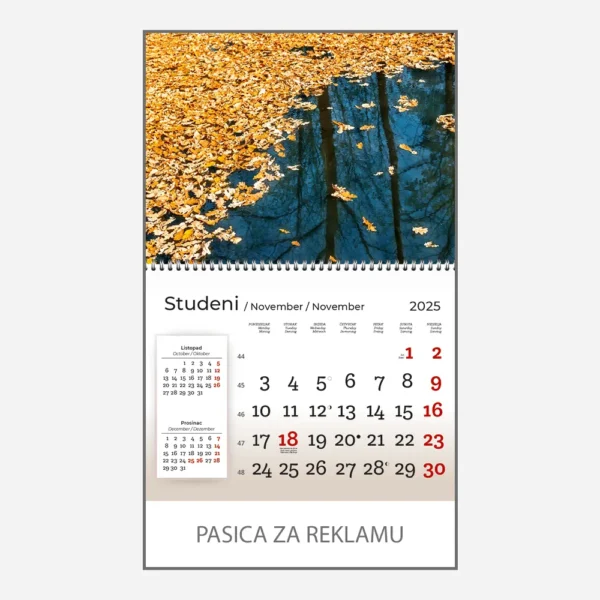 Zidni kalendar Priroda 2025 - studeni