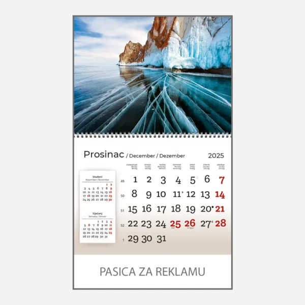 Zidni kalendar Priroda 2025 - prosinac