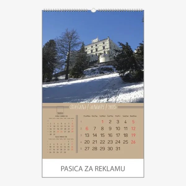 Zidni kalendar Putujem Hrvatskom 2025 - siječanj