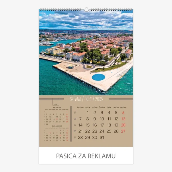 Zidni kalendar Putujem Hrvatskom 2025 - srpanj