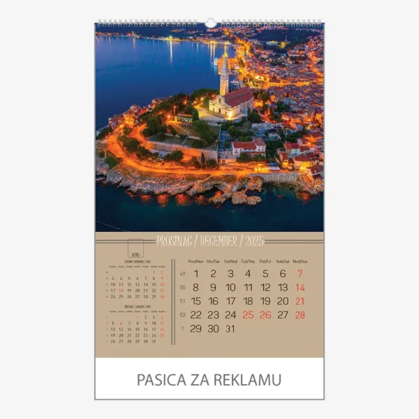 Zidni kalendar Putujem Hrvatskom 2025 - prosinac