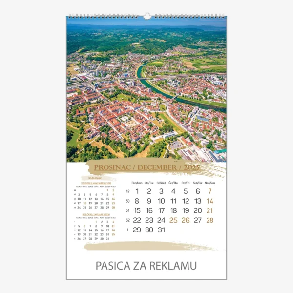 Zidni kalendar Razglednice Hrvatske 2025 - prosinac