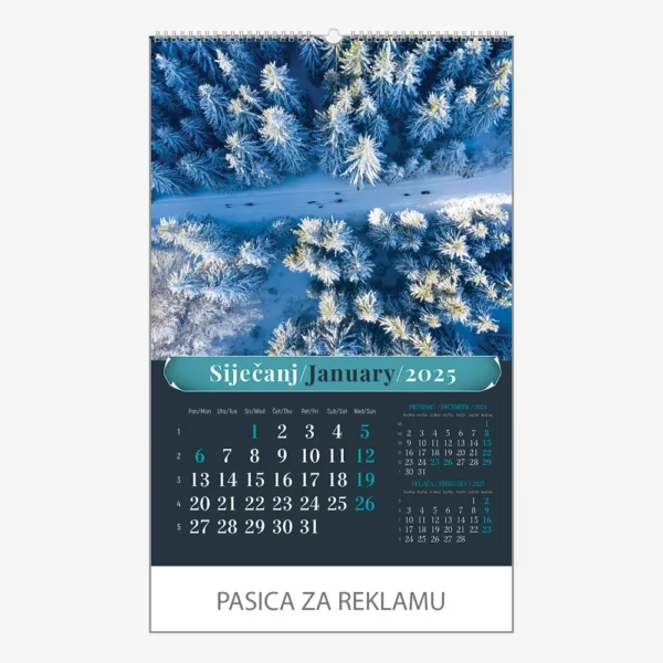 Zidni kalendar Šumska priča 2025 - siječanj