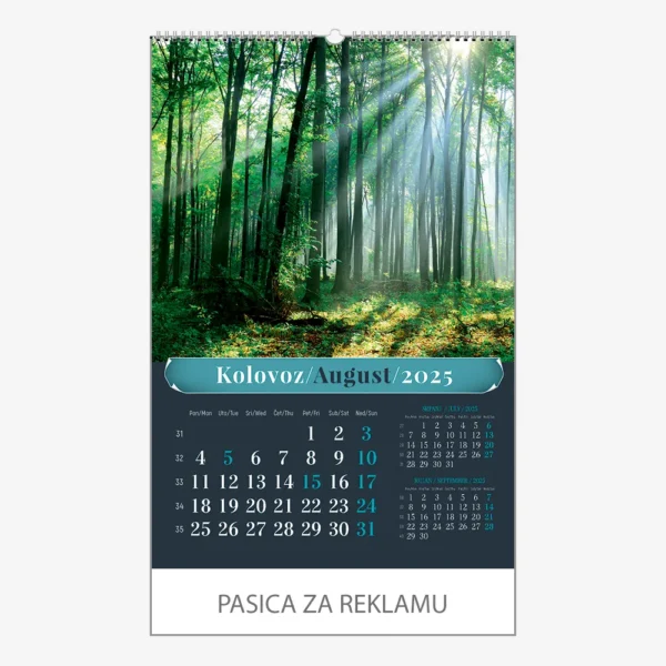 Zidni kalendar Šumska priča 2025 - kolovoz