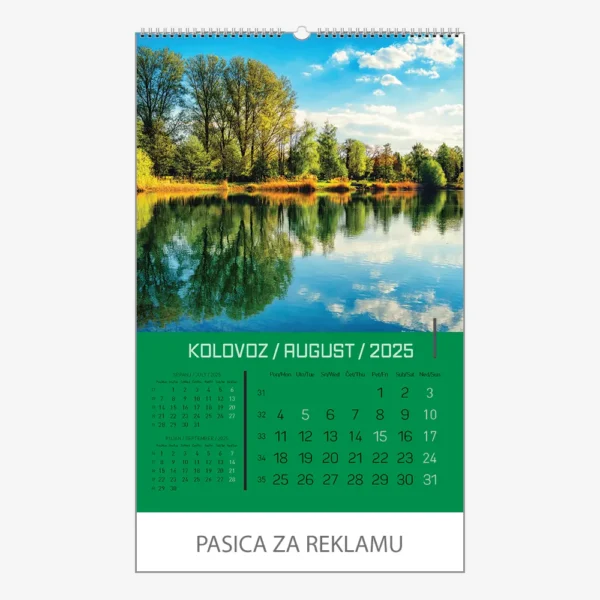 Zidni kalendar Zrcala u prirodi 2025 - kolovoz