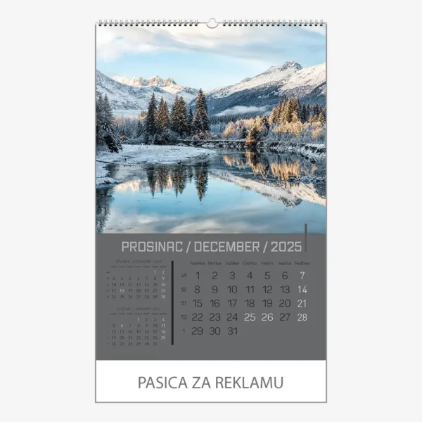 Zidni kalendar Zrcala u prirodi 2025 - prosinac