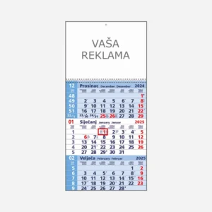 Tromjesečni poslovni kalendar plavi 2025