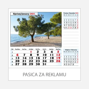 Stolni kalendar Adriatic 2025 - siječanj