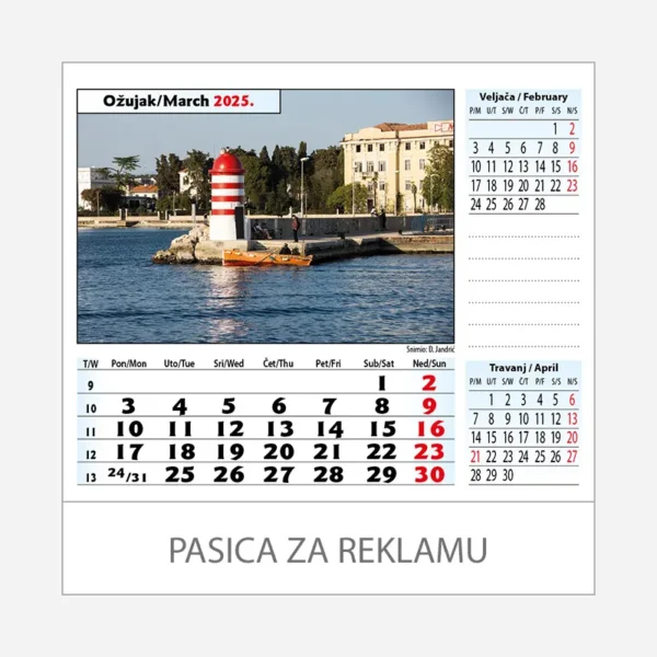 Stolni kalendar Adriatic 2025 - ožujak