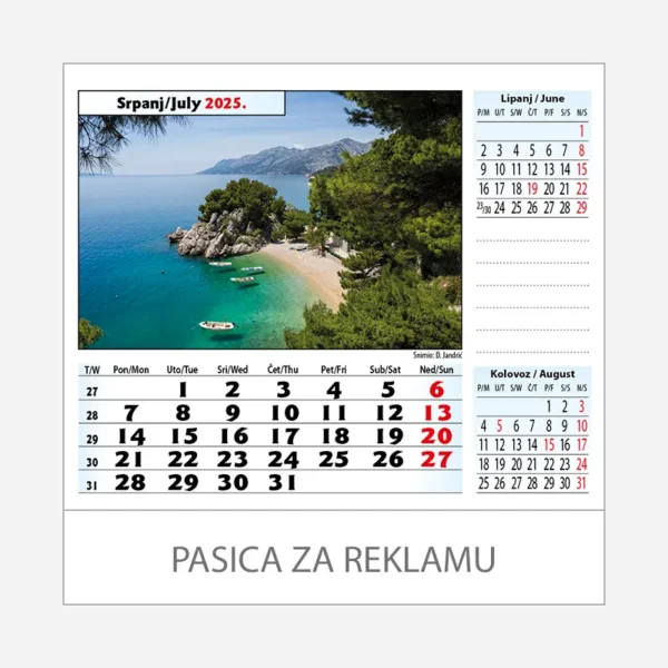 Stolni kalendar Adriatic 2025 - srpanj