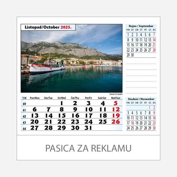 Stolni kalendar Adriatic 2025 - listopad