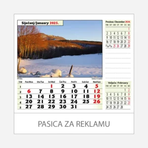 Stolni kalendar Nacionalni parkovi i parkovi prirode 2025 - siječanj