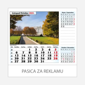 Stolni kalendar Zagreb 2025 - listopad