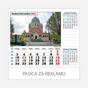 Stolni kalendar Zagreb 2025 - studeni