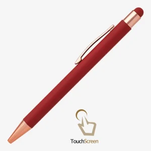 Metalna olovka Titanium touch gold - crvena